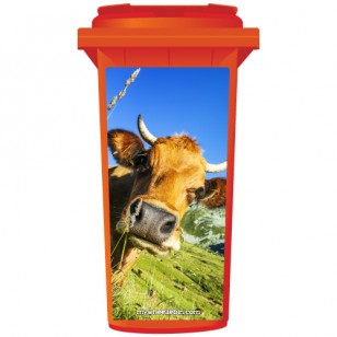 Bull In A Field Wheelie Bin Sticker Panel